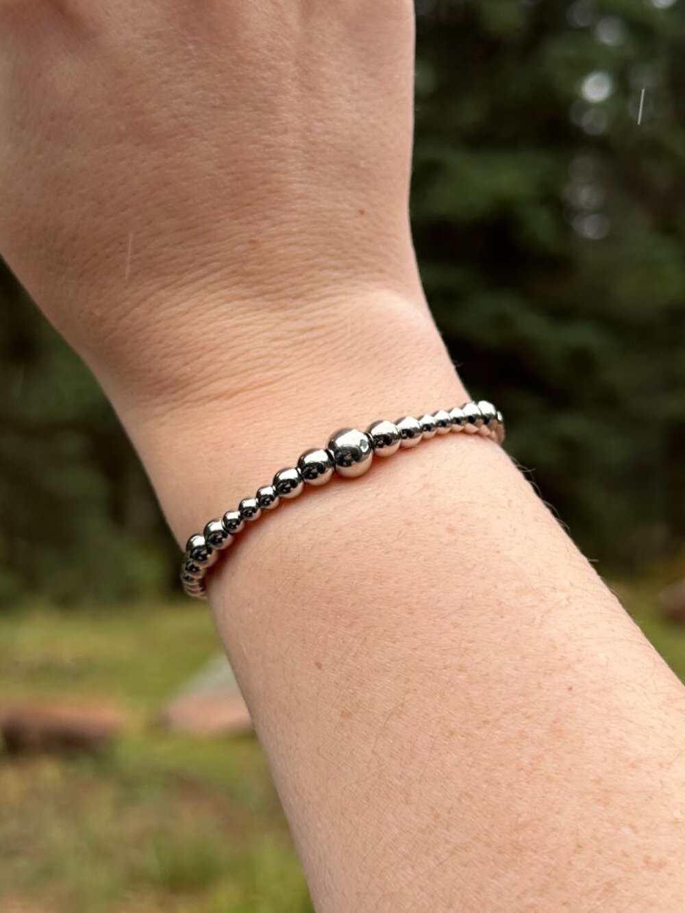 Handmade Dual Graduated Stainless Steel Western Pearl Bracelet